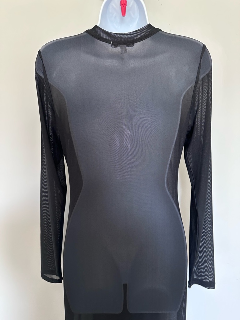 AFRM Sheer Black Long Sleeve Mesh Dress - Picture 6 of 7